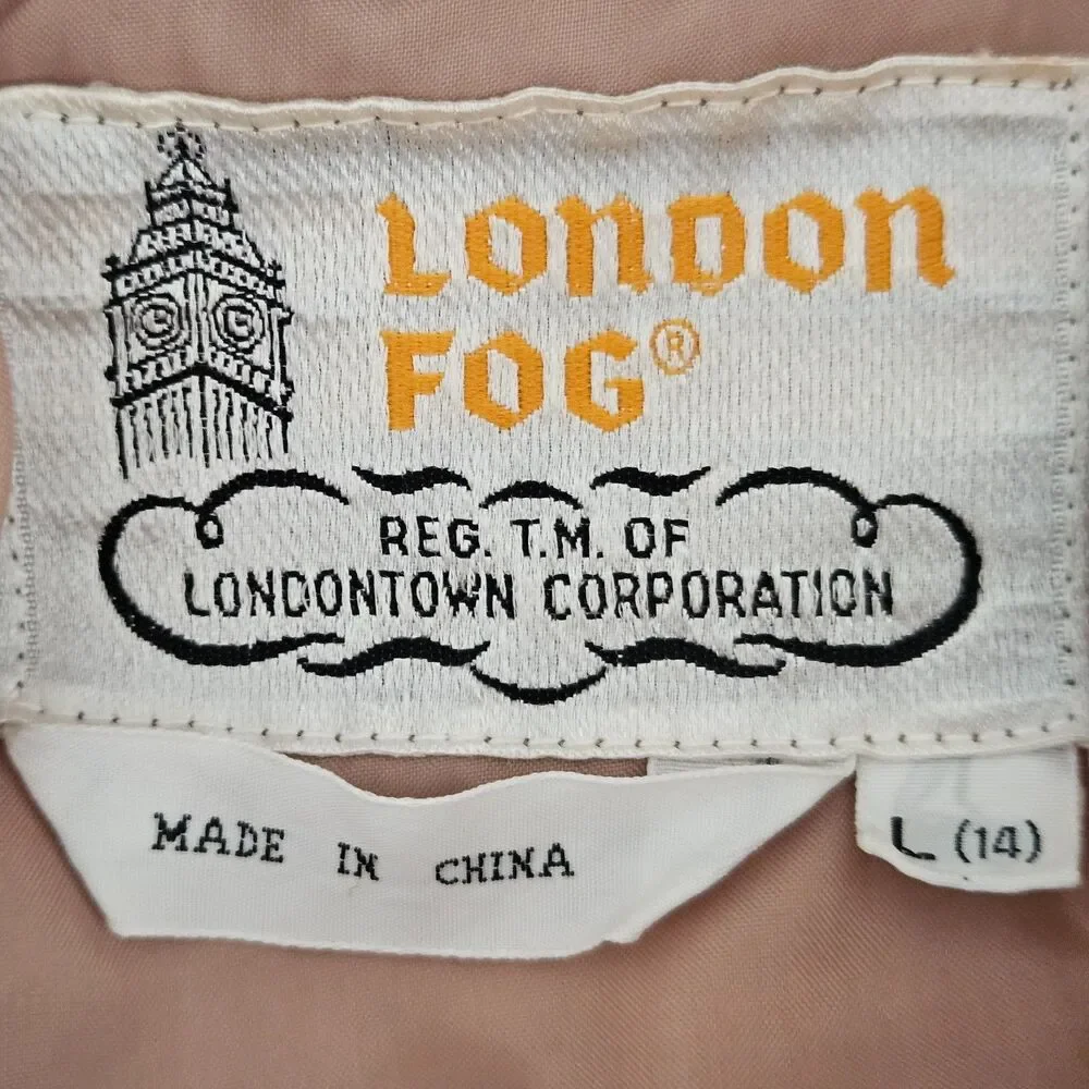 London Fog Coat Girls Large 14 Brown Tan Hooded Puffer Jacket